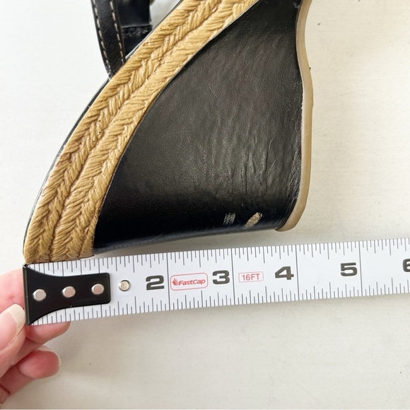 Aldo Black Strappy Wedge Sandals with Espadrille Detail Size 37 - Picture 11 of 16